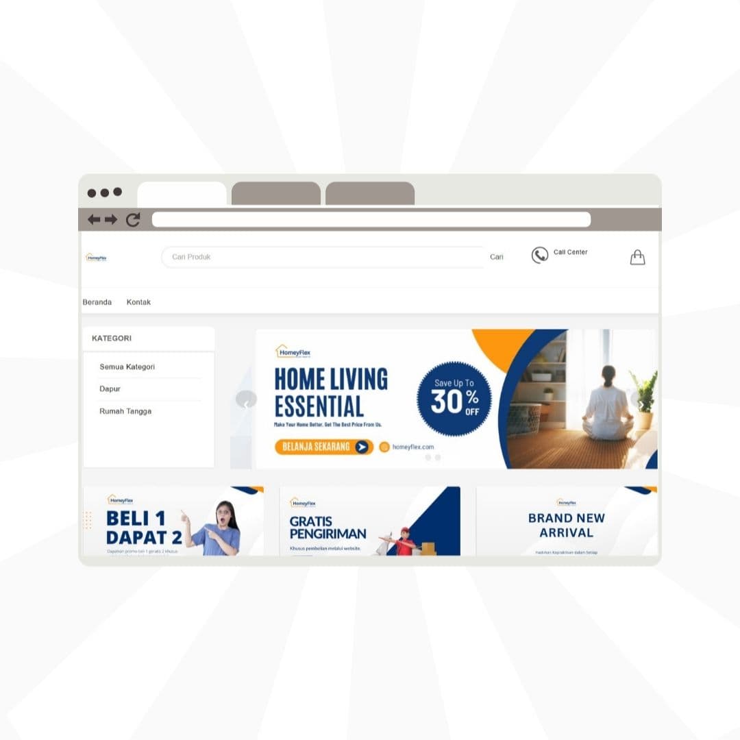 Website E-commerce Homeyflex.com